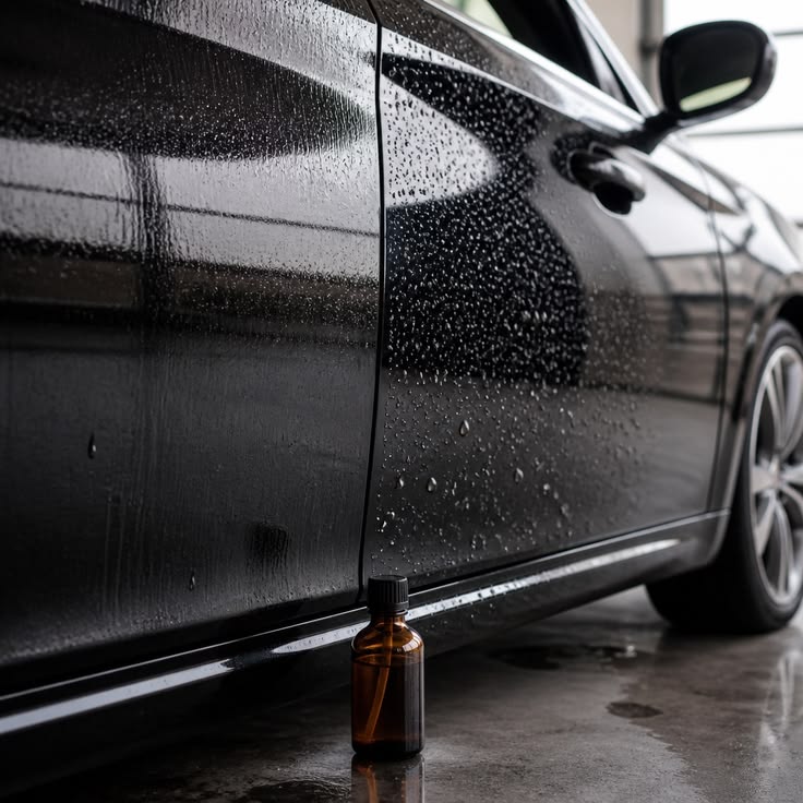 Water beading on ceramic coated paint